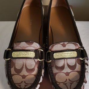 Coach Khaki Fabric Flats